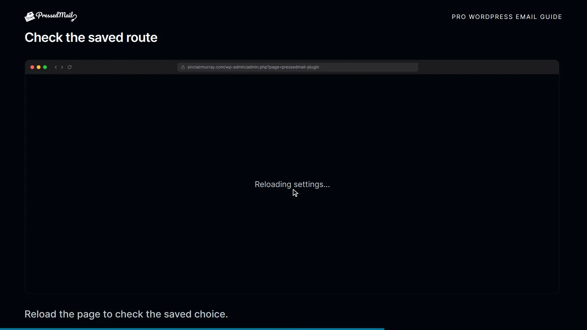 Sending one controlled test from the site itself
