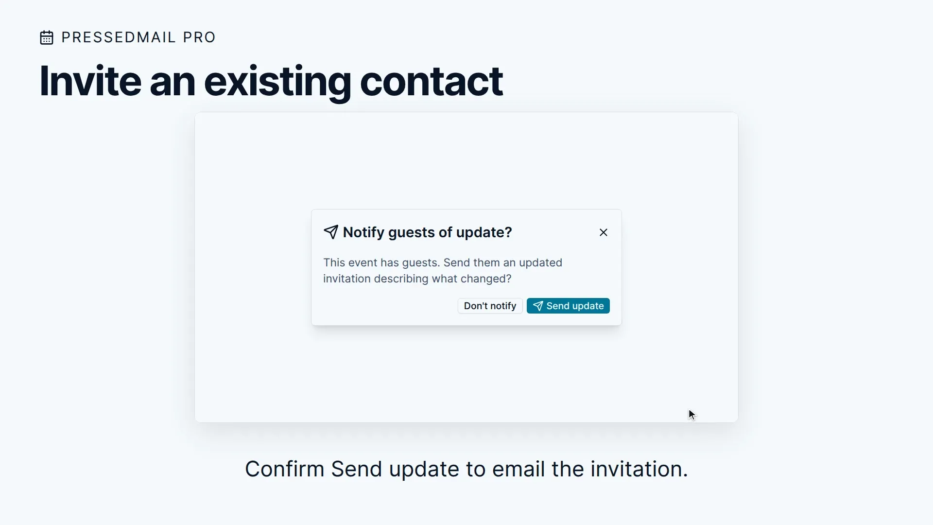 Sending an invitation to a saved contact