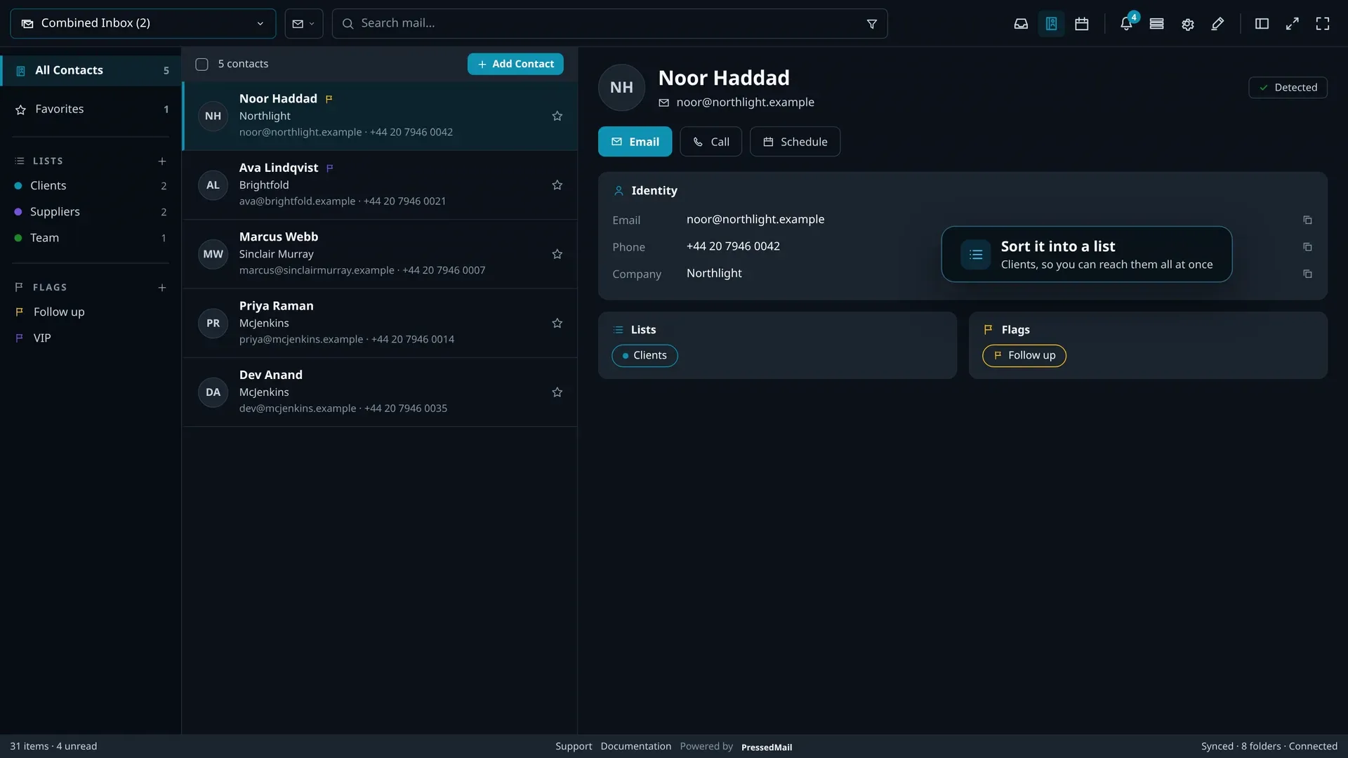 A contact record and the history behind it