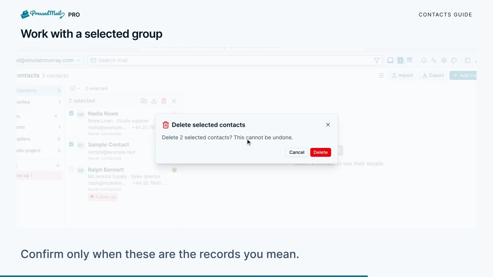 The full Contacts tutorial, chapter by chapter