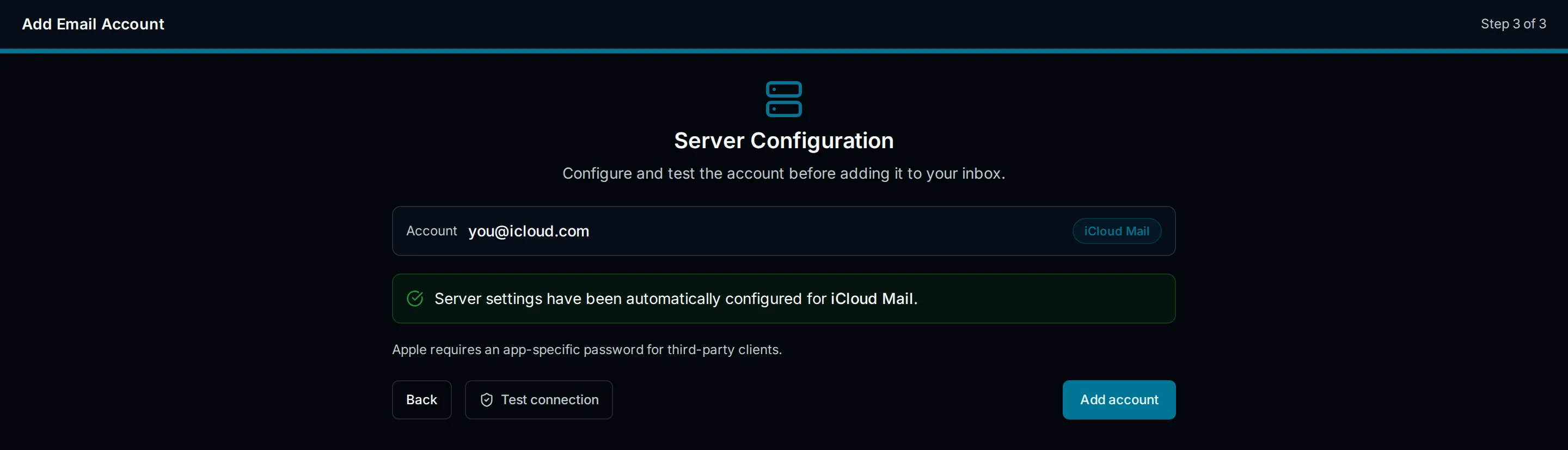 The planned iCloud Mail provider option