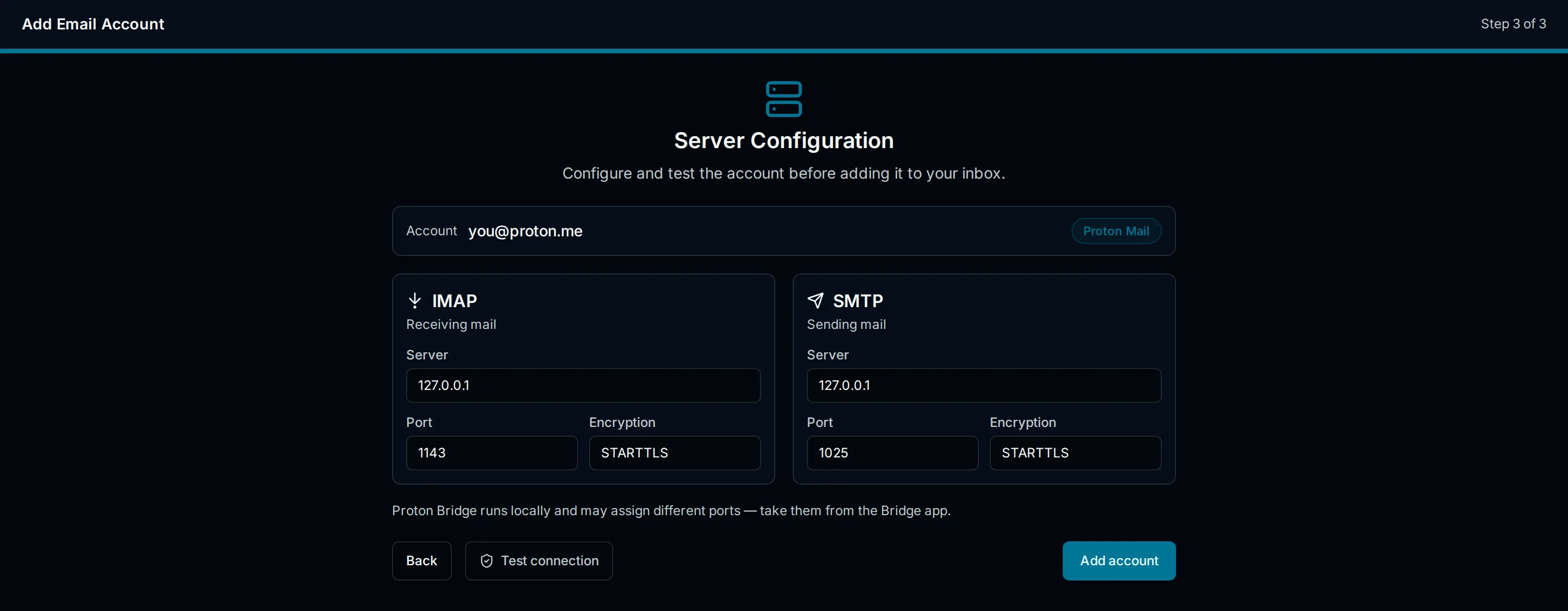 The planned Proton Mail Bridge provider option