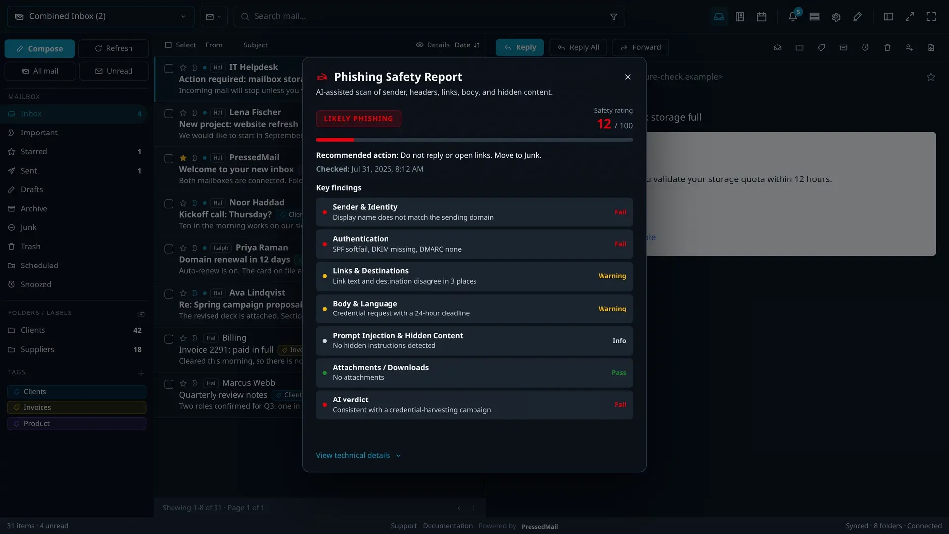 A suspicious message, and the report behind the verdict